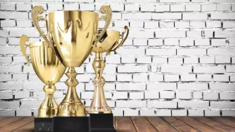 Three trophies