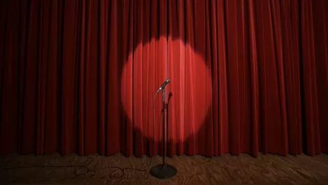 Spotlight microphone stage left