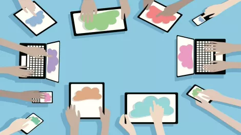 Byod blue background