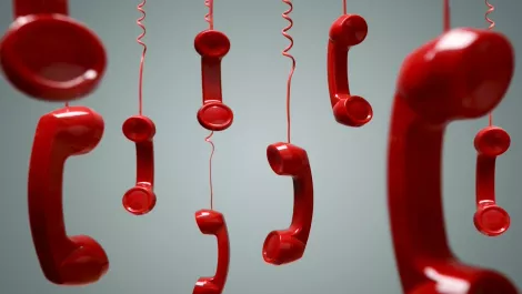 Vintage red phones