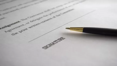 Contract and pen