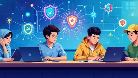 Indonesian young adults classroom laptops tablets cybersecurity training