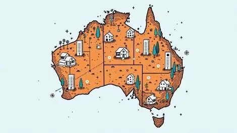 Australia map northern territory digital property settlements houses buildings network