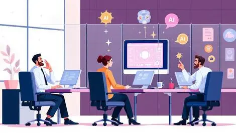 Australian office workers frustrated at computers ai computer barrier modern setting