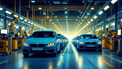 Car factory assembly line idle vehicles robots power off cyber incident