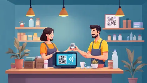 Malaysian retail shop counter modern soundbox qr code payment exchange