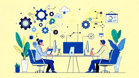 Australian customer service centre agents ai interfaces gears network connections modern support