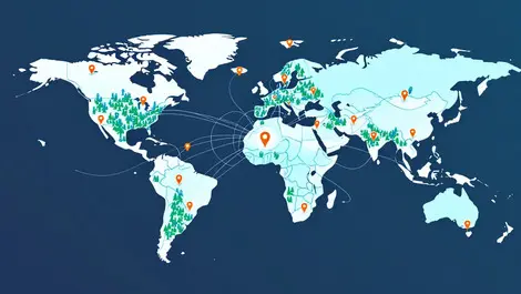 Network 2000 site locations world map central hub ai environmental risk assessment