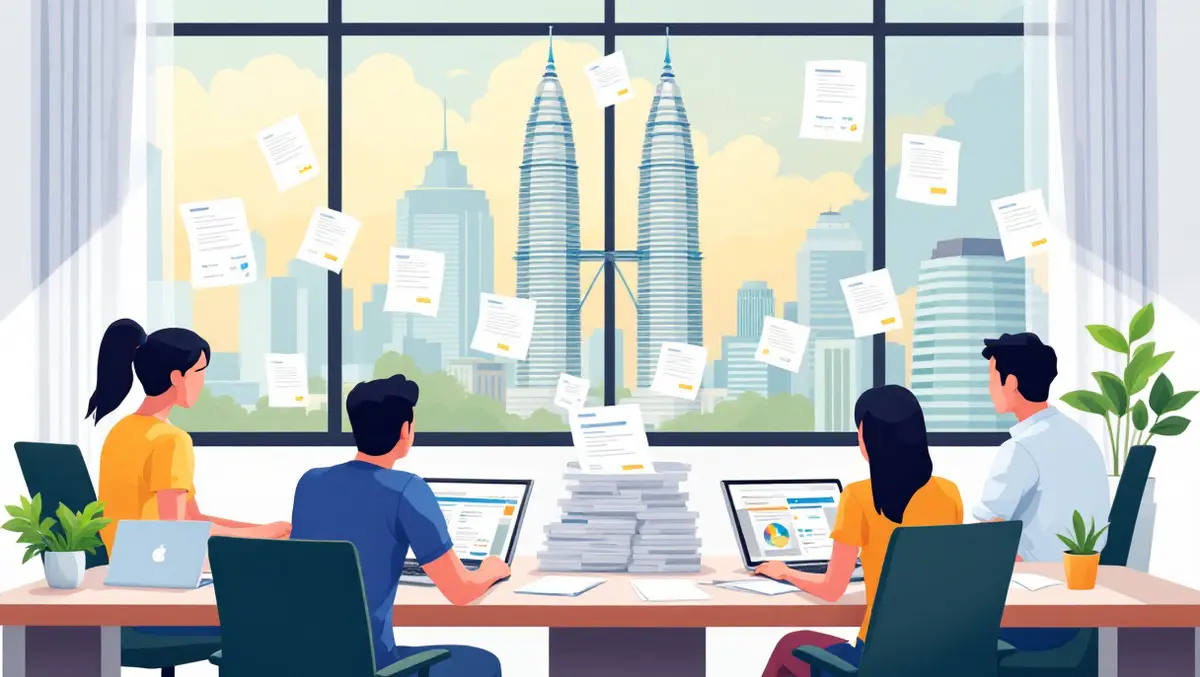 Malaysian office workers invoices digitisation finance sector petronas twin towers