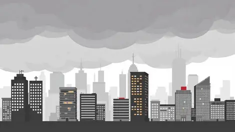 Canadian city skyline storm clouds overhead office buildings infrastructure preparedness