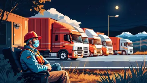 Australian truck driver resting roadside fleet fatsigue management safety