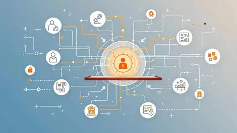 Customer data streams merging centralized digital hub automation security analytics