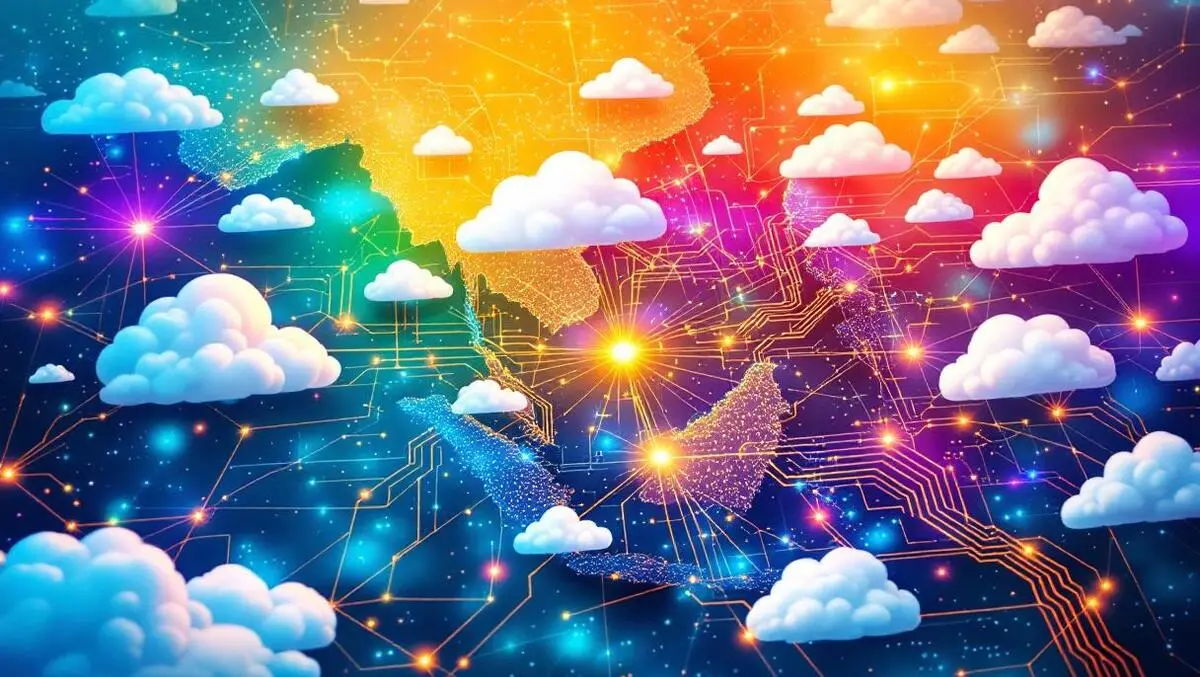 Ai technology investment interconnected clouds circuit map southeast asia