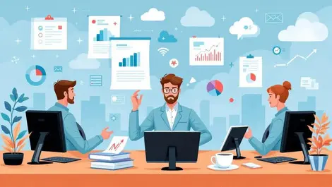 Australian office workers collaborating with digital tech skills gaps