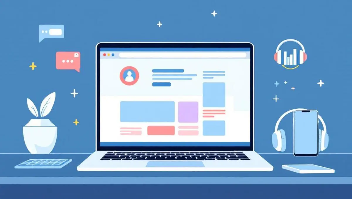 Accessible web design laptop with screen reader and mobile icons