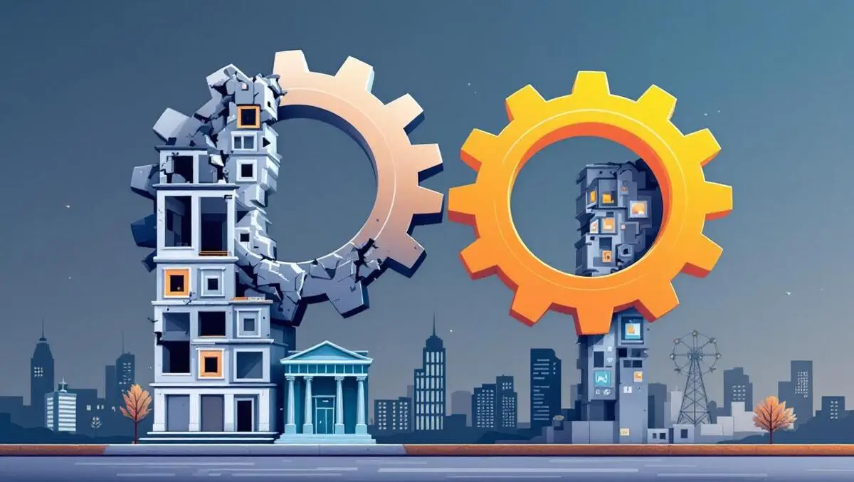 Interlocking gears bridge traditional bank to digital smartphone apac