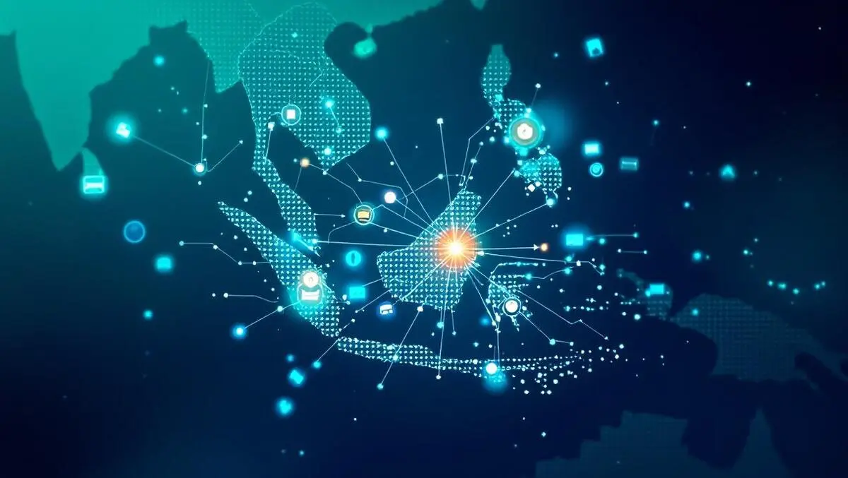 Indonesia highlighted sea map digital payments network apac blue green