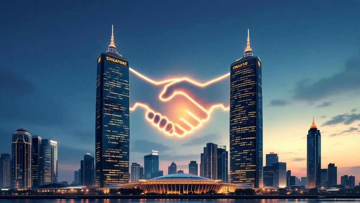 Singapore skyline financial district dusk fintech wealth deal