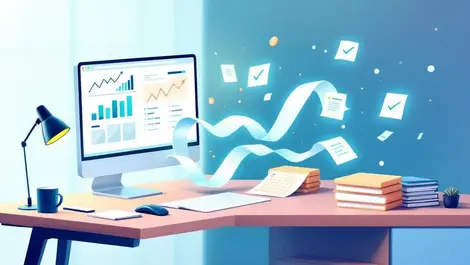 Isometric financial desk automated retirement enrollment workflows