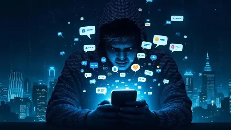 Filipino user haunted by fake notifications shadowy binary figure