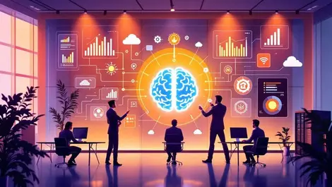 Corporate it operations room ai brain analytics dashboards teams