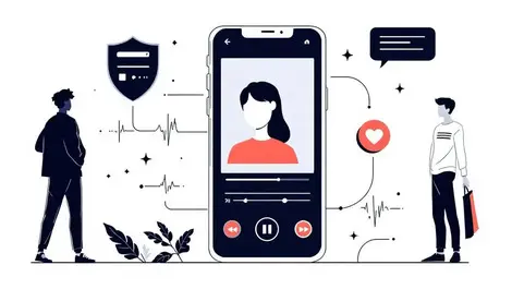 Editorial smartphone video creation moderation shields audio waveform